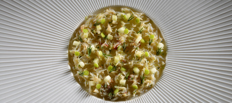 Fantaisie d'araignée de mer acidulée au chasselas du Vully