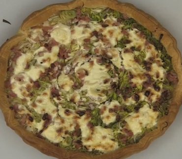Tarte fine au poireau et au lard