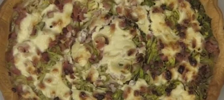 Tarte fine au poireau et au lard