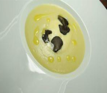 Quenelles de Mont d'Or, velouté d'artichaut au Munder Safran et morilles parfumées à l’huile de truffes