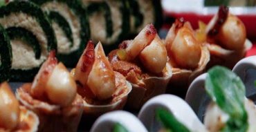 Cheesecake avec saucisses aux crevettes