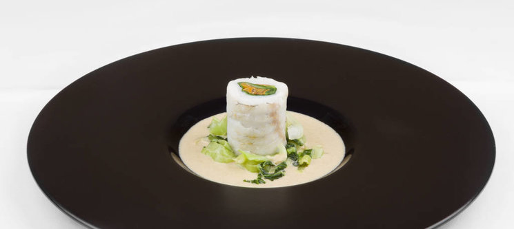 Paupiette de Sandre du lac de la Gruyère aux chanterelles d'automne et Pak-Choï